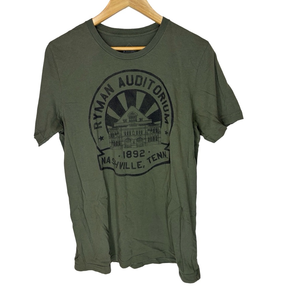 Ryman auditorium Nashville, TN Olive green large short sleeve t shirt 044T